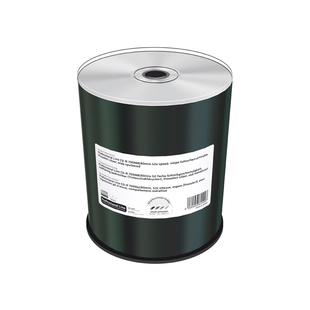 MEDIARANGE PROFESSIONAL LINE CD-R 52X FULL NYOMTATHATÓ SILVER INKJET CAKE (100) MRPL502