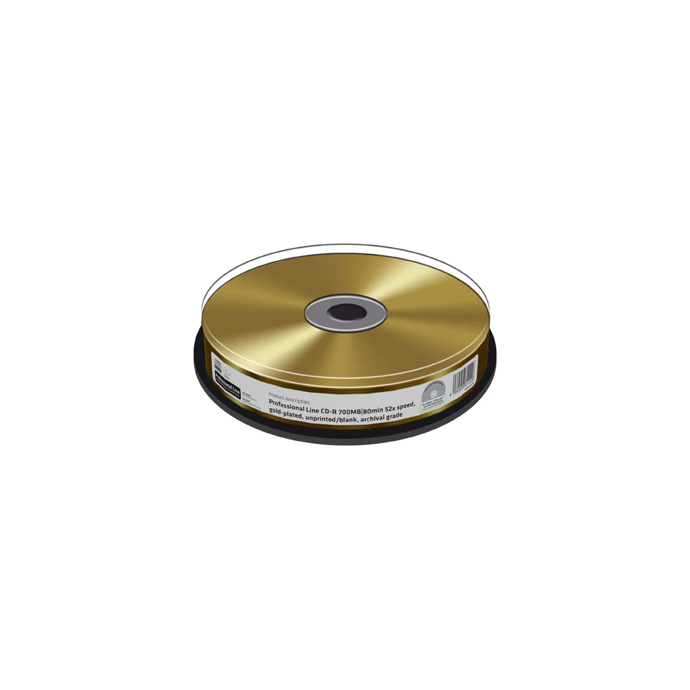 MEDIARANGE PROFESSIONAL LINE CD-R 52X ARANYOZOTT SZITÁZHATÓ/HŐTRANSZFERES NYOMTATHATÓ CAKE (10) MRPL510