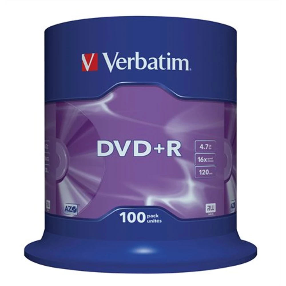 VERBATIM DVD+R 16x CAKE (100)