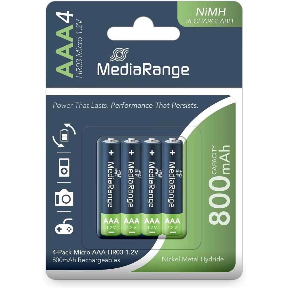 MEDIARANGE AAA MÉRETŰ TÖLTHETŐ ELEM NI-MH 800 mAh (4 BLISTER)
