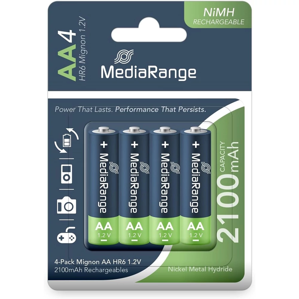 MEDIARANGE AA MÉRETŰ TÖLTHETŐ ELEM NI-MH 2100 mAh (4 BLISTER)