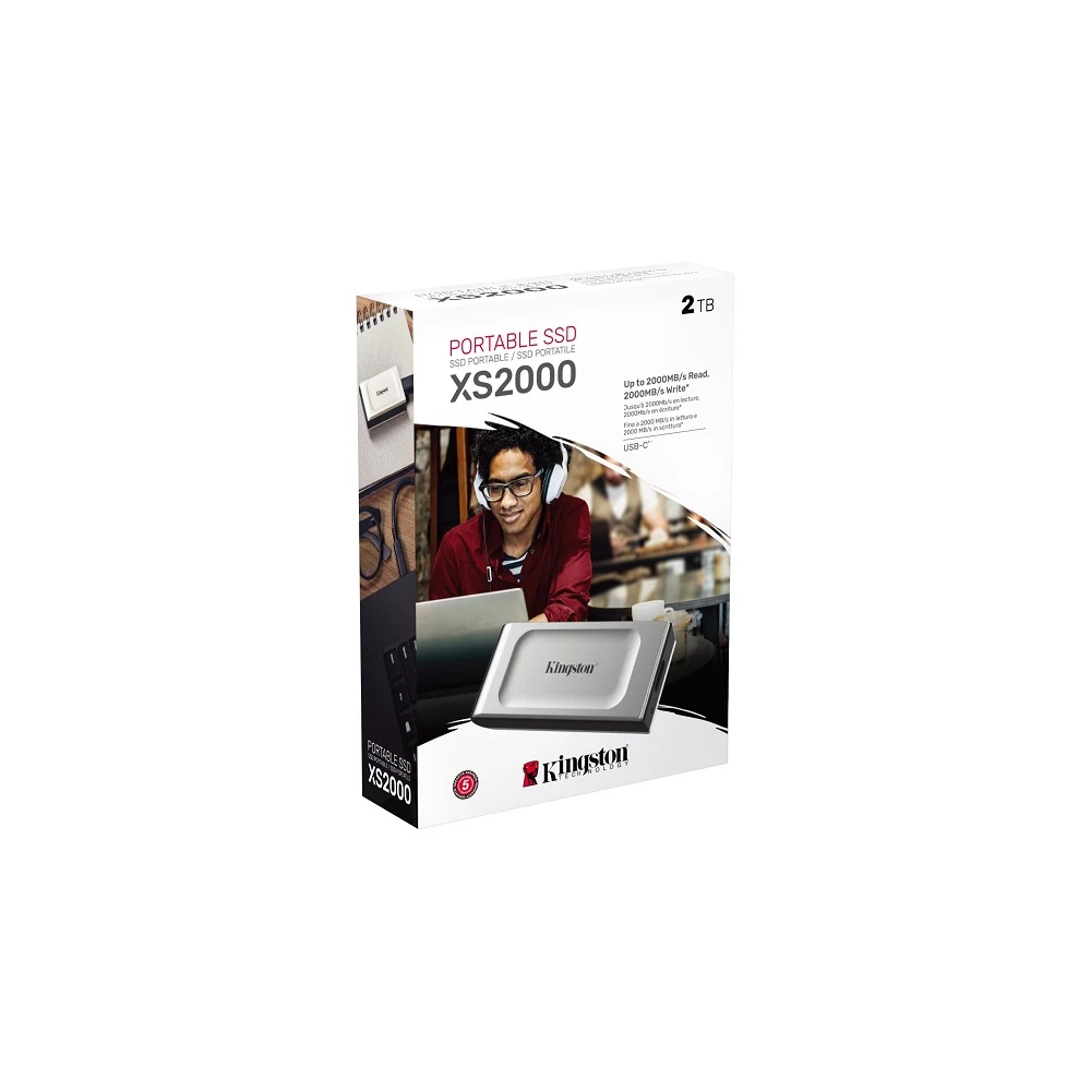 KINGSTON XS2000 USB-C 3.2 GEN 2x2 KÜLSŐ SSD MEGHAJTÓ 2TB EZÜST