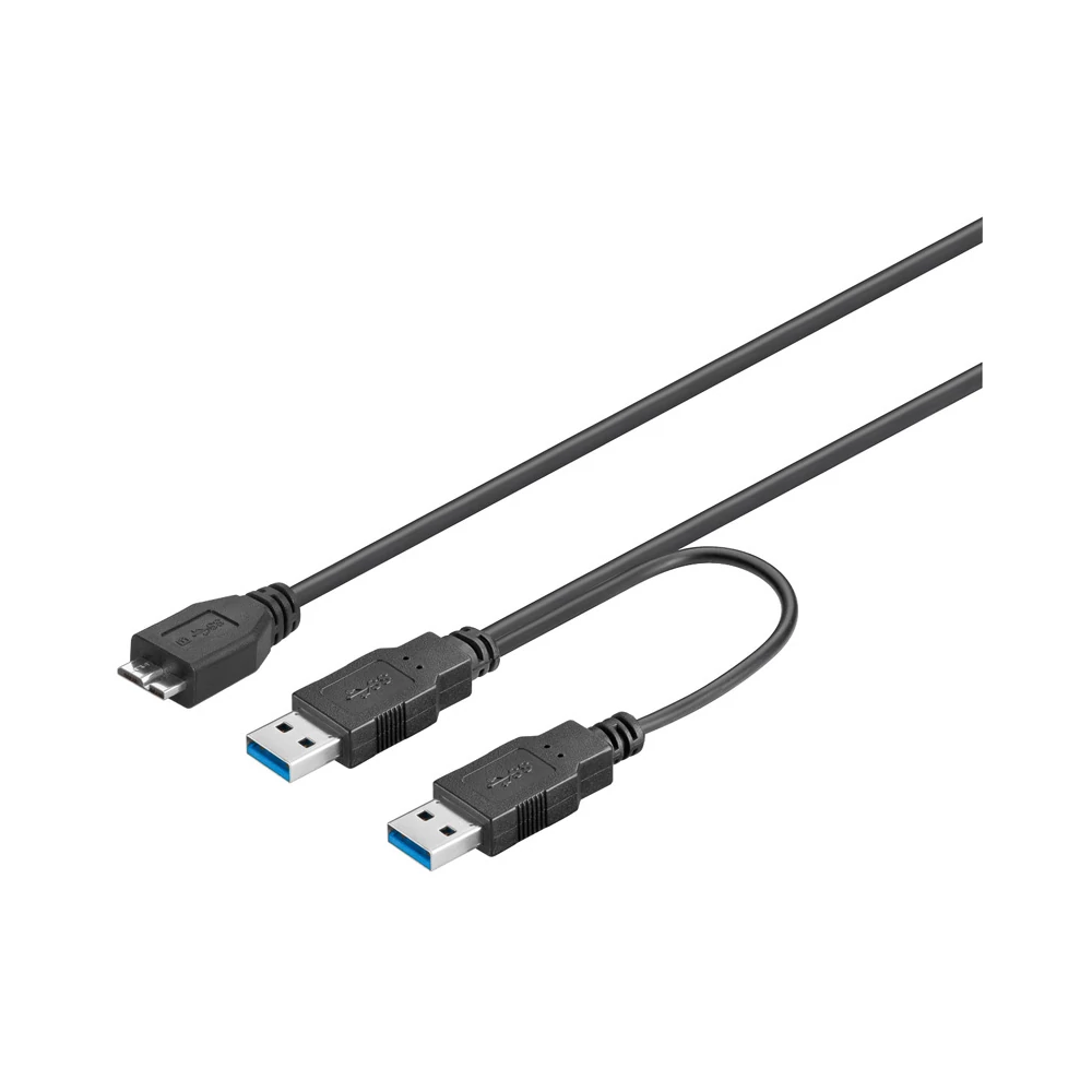PREMIUMCORD USB 3.0 Y TÁPKÁBEL 0,3m