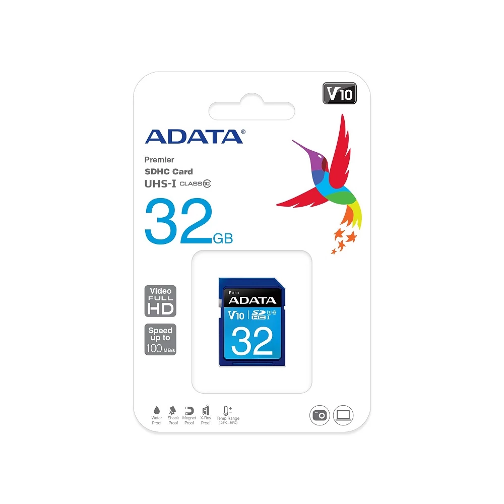 ADATA PREMIER SDHC 32GB CLASS 10 UHS-I U1 V10 100/25 MB/s