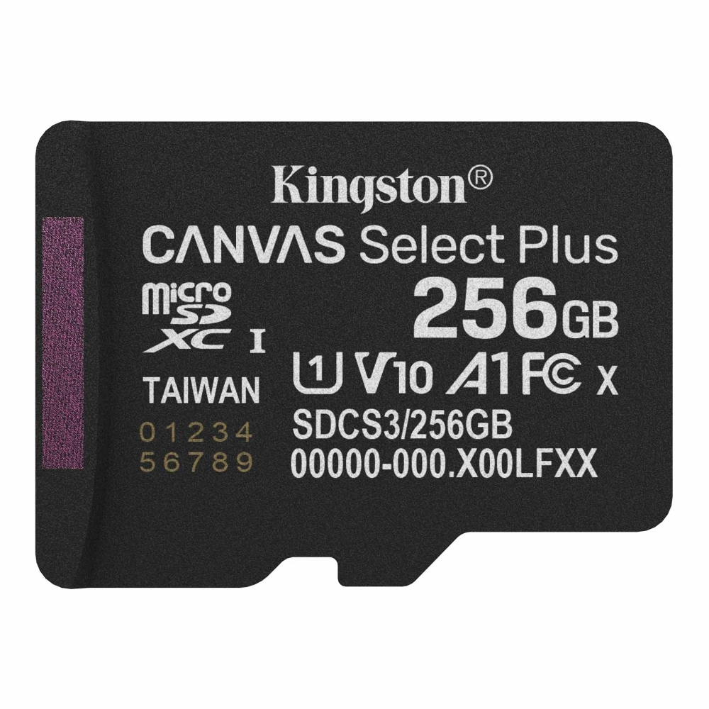 KINGSTON CANVAS SELECT PLUS MICRO SDXC 256GB CLASS 10 UHS-I U1 A1 V10 (150 MB/s OLVASÁSI SEBESSÉG)