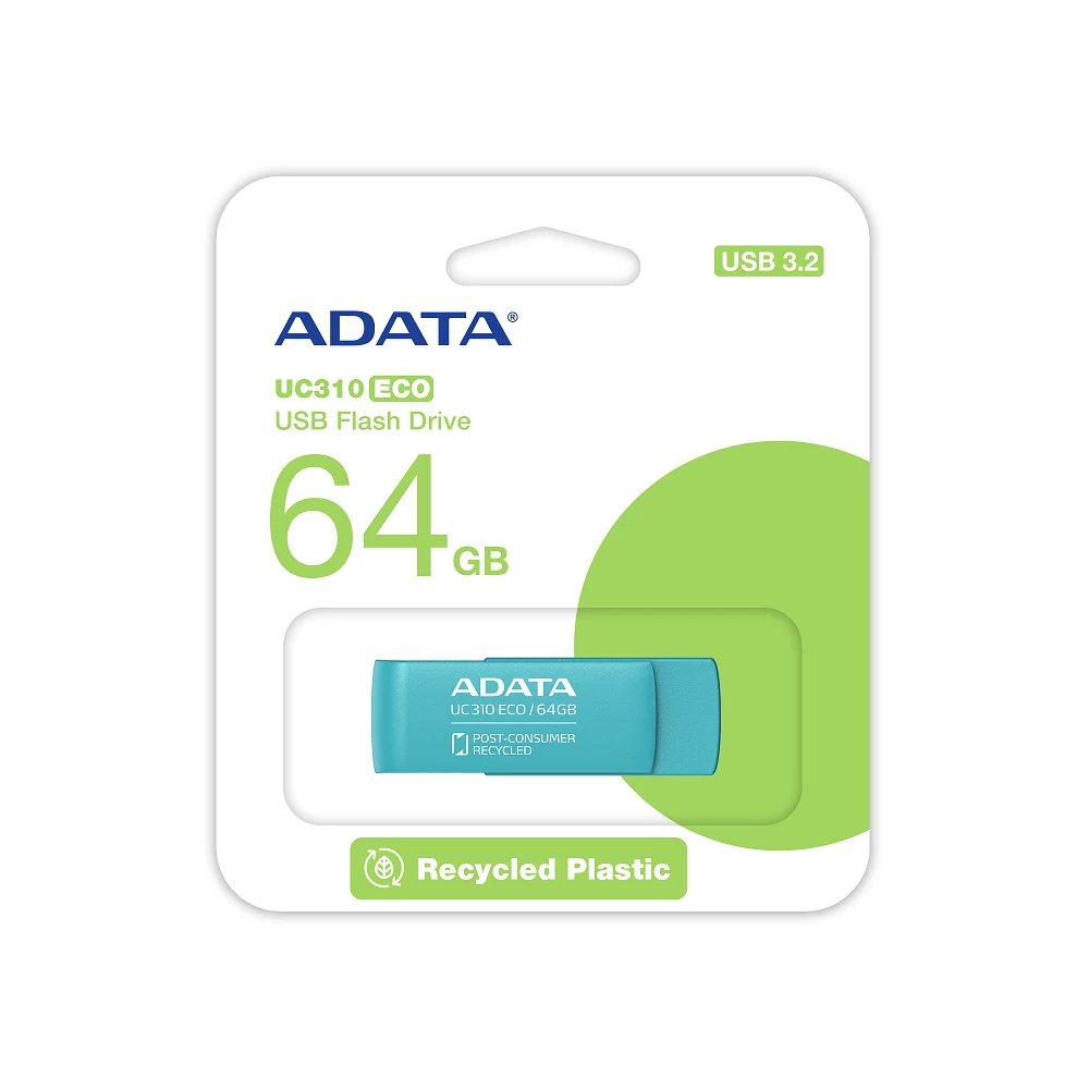 ADATA UC310 ECO USB 3.2 GEN 1 PENDRIVE 64GB ZÖLD
