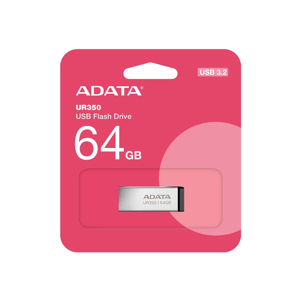 ADATA UR350 USB 3.2 GEN 1 FÉMHÁZAS PENDRIVE 64GB FEKETE