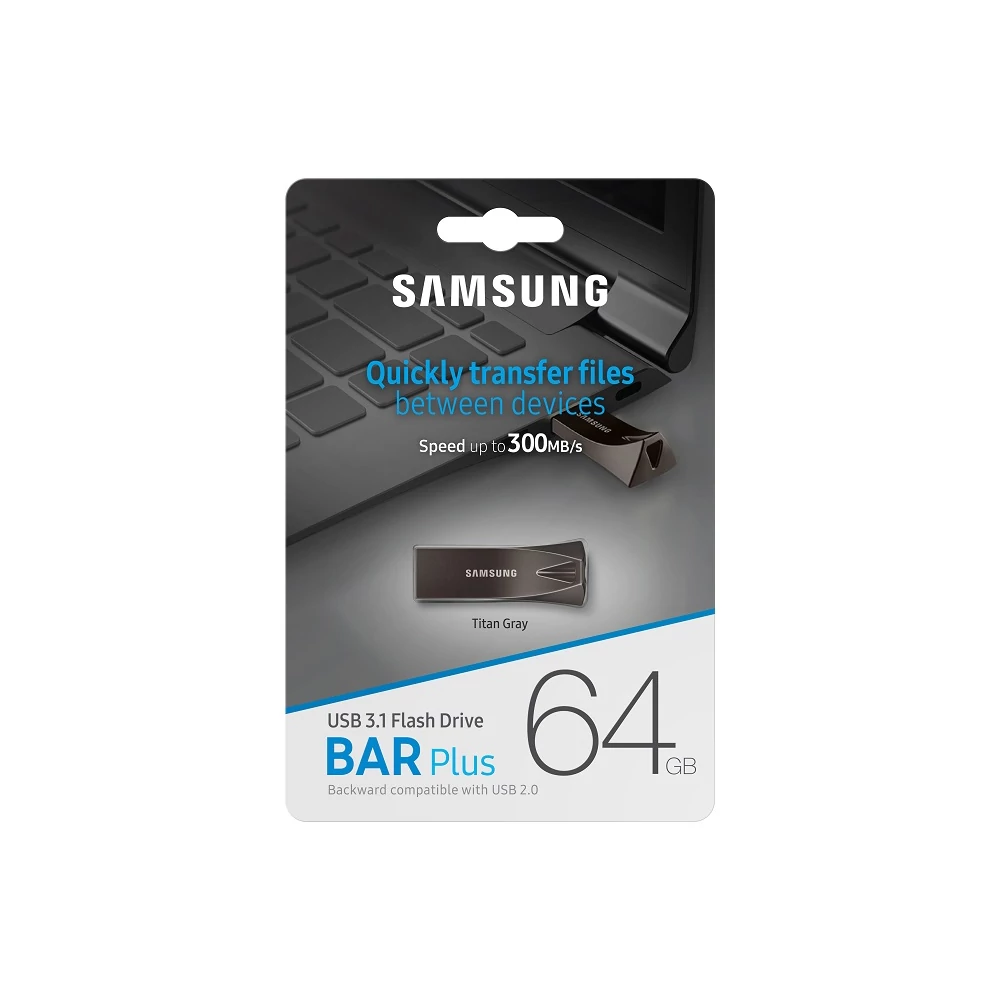 SAMSUNG BAR PLUS USB 3.1 PENDRIVE 64GB SZÜRKE (300 MB/s)