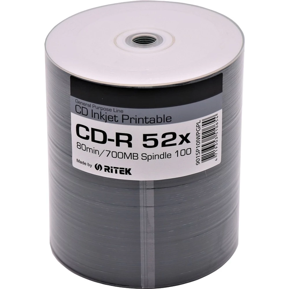 RITEK CD-R 52X FULL NYOMTATHATÓ SHRINK (100)
