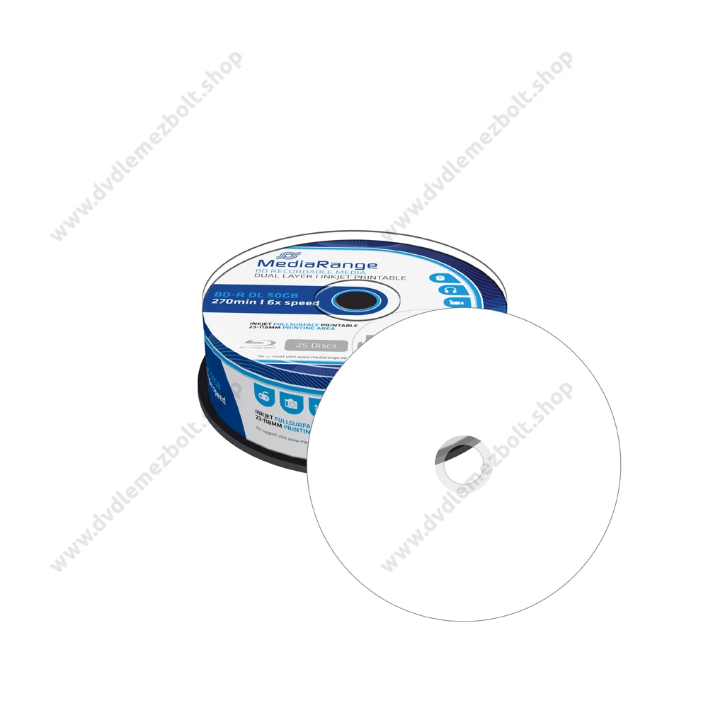 MEDIARANGE BD-R 50GB 6X NYOMTATHATÓ CAKE (25) MR510