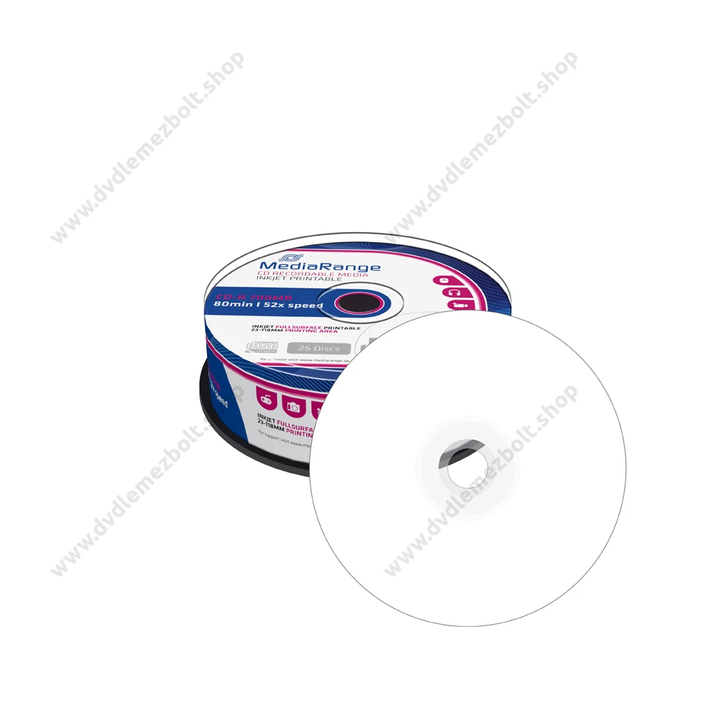 MEDIARANGE CD-R 52X FULL NYOMTATHATÓ CAKE (25) MR202