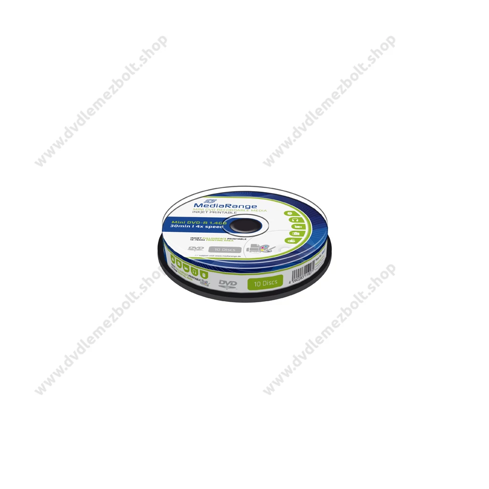 MEDIARANGE MINI DVD-R 4X 8CM 1,4GB NYOMTATHATÓ CAKE (10)
