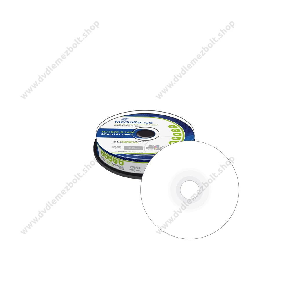 MEDIARANGE MINI DVD-R 4X 8CM 1,4GB NYOMTATHATÓ CAKE (10)