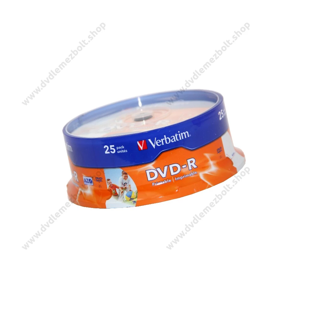 VERBATIM DVD-R 16X FULL NYOMTATHATÓ ID BRANDED CAKE (25)