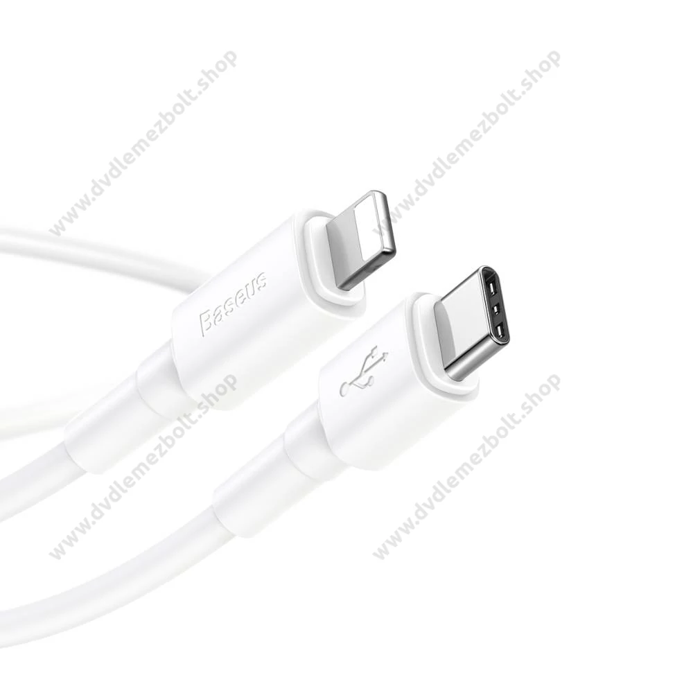 BASEUS CATLSW-02 USB-C/APPLE LIGHTNING TÖLTŐ ÉS ADATKÁBEL 2A 18W PD 1m FEHÉR