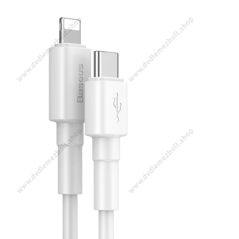 BASEUS CATLSW-02 USB-C/APPLE LIGHTNING TÖLTŐ ÉS ADATKÁBEL 2A 18W PD 1m FEHÉR