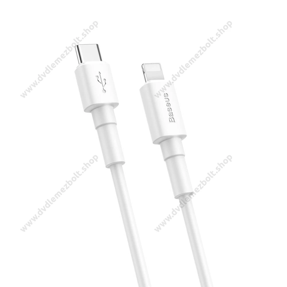 BASEUS CATLSW-02 USB-C/APPLE LIGHTNING TÖLTŐ ÉS ADATKÁBEL 2A 18W PD 1m FEHÉR