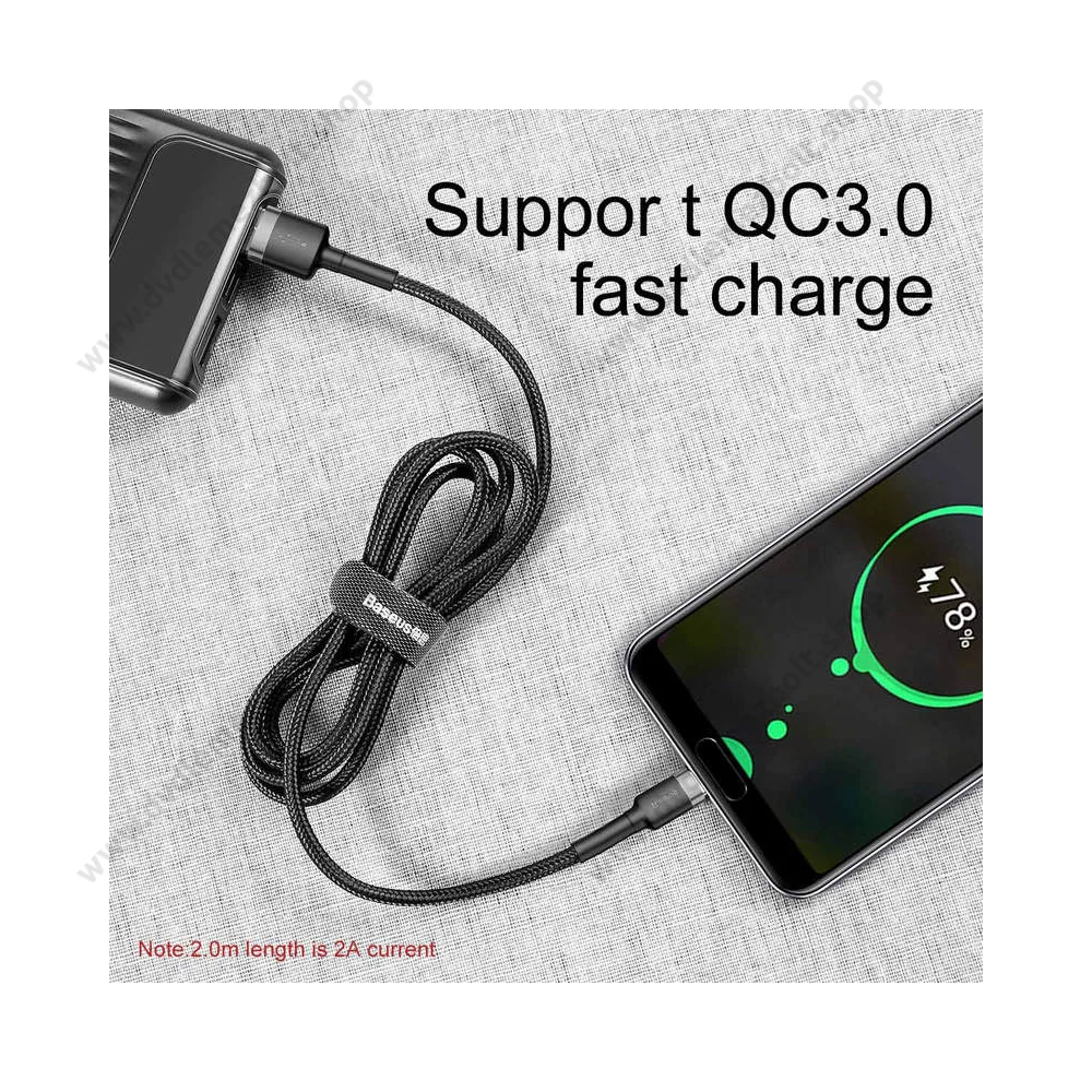 BASEUS CATKLF-BG1 CAFULE USB/USB-C TÖLTŐ ÉS ADATKÁBEL 3A 1m FEKETE