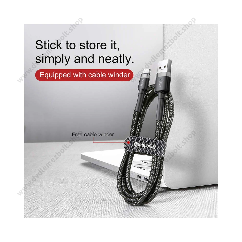 BASEUS CATKLF-BG1 CAFULE USB/USB-C TÖLTŐ ÉS ADATKÁBEL 3A 1m FEKETE
