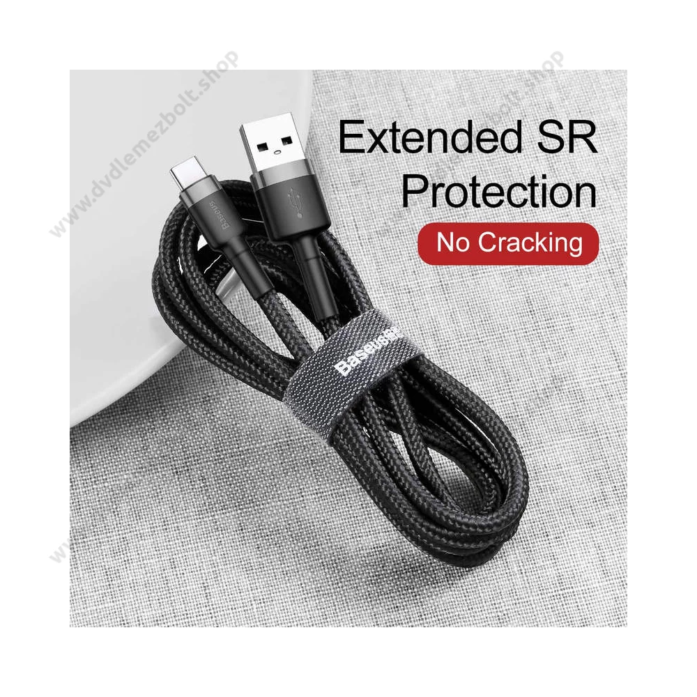 BASEUS CATKLF-BG1 CAFULE USB/USB-C TÖLTŐ ÉS ADATKÁBEL 3A 1m FEKETE