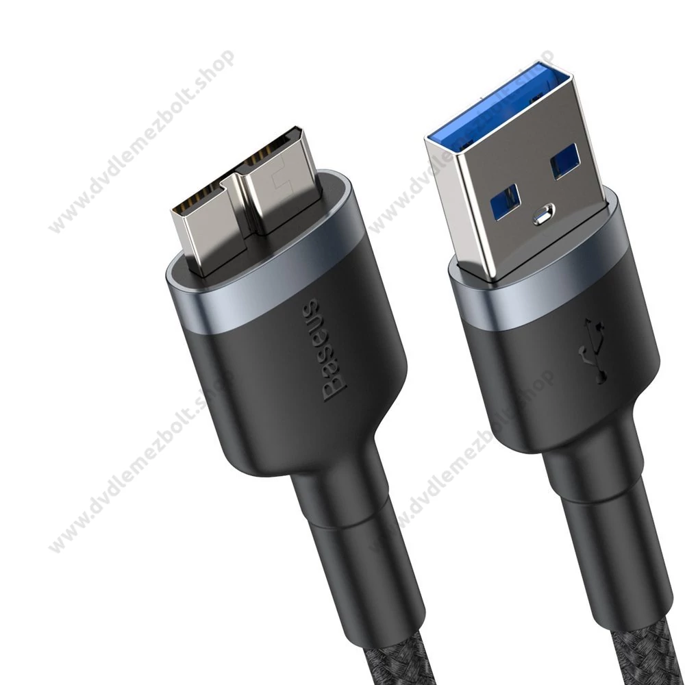 BASEUS CADKLF-D0G CAFULE FONOTT SZÖVET USB 3.0/MICRO USB-B KÁBEL 1m SZÜRKE