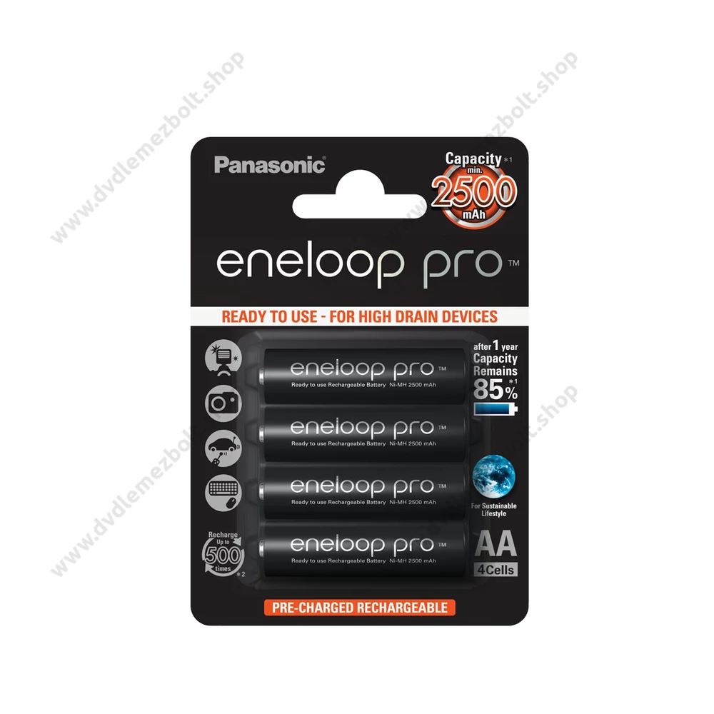 PANASONIC ENELOOP PRO AA MÉRETŰ TÖLTHETŐ ELEM NI-MH 2500 mAh (4 BLISTER)