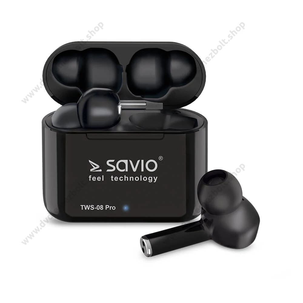 SAVIO TWS-08 PRO VEZETÉK NÉLKÜLI BLUETOOTH 5.0 TWS FÜLHALLGATÓ/HEADSET FEKETE