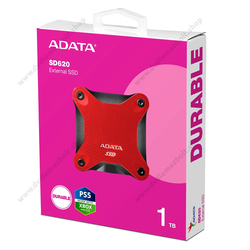 ADATA SD620 USB 3.2 GEN 2 KÜLSŐ SSD MEGHAJTÓ 1TB PIROS