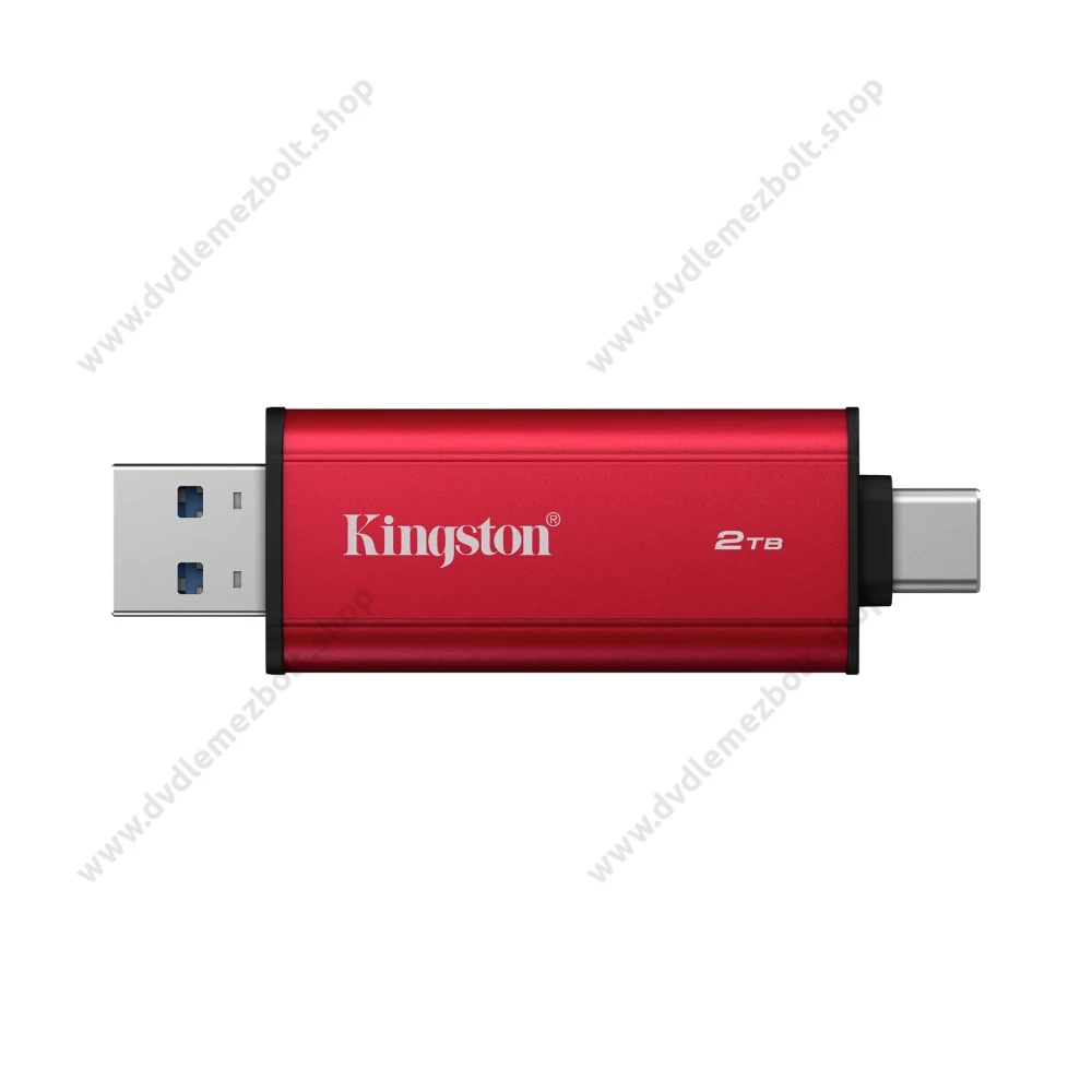KINGSTON DUAL PORTABLE USB 3.2 GEN 2 (10Gbps) USB-A/USB-C FÉMHÁZAS SSD MEGHAJTÓ 2TB PIROS