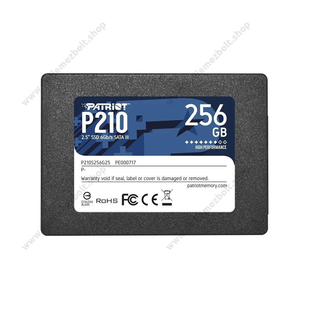 PATRIOT P210 2,5 COL MÉRETŰ SATA III 500/400 MB/s 7mm SSD MEGHAJTÓ 256GB
