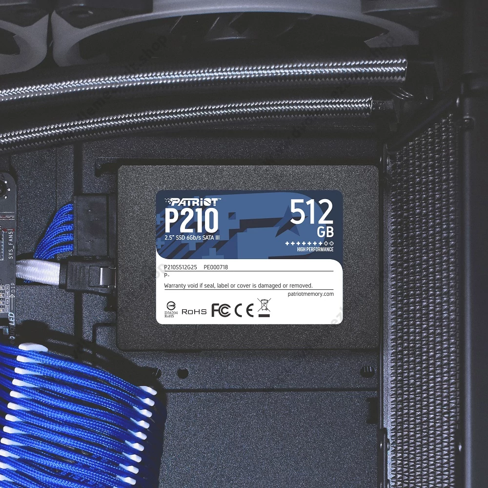 PATRIOT P210 2,5 COL MÉRETŰ SATA III 520/430 MB/s 7mm SSD MEGHAJTÓ 512GB