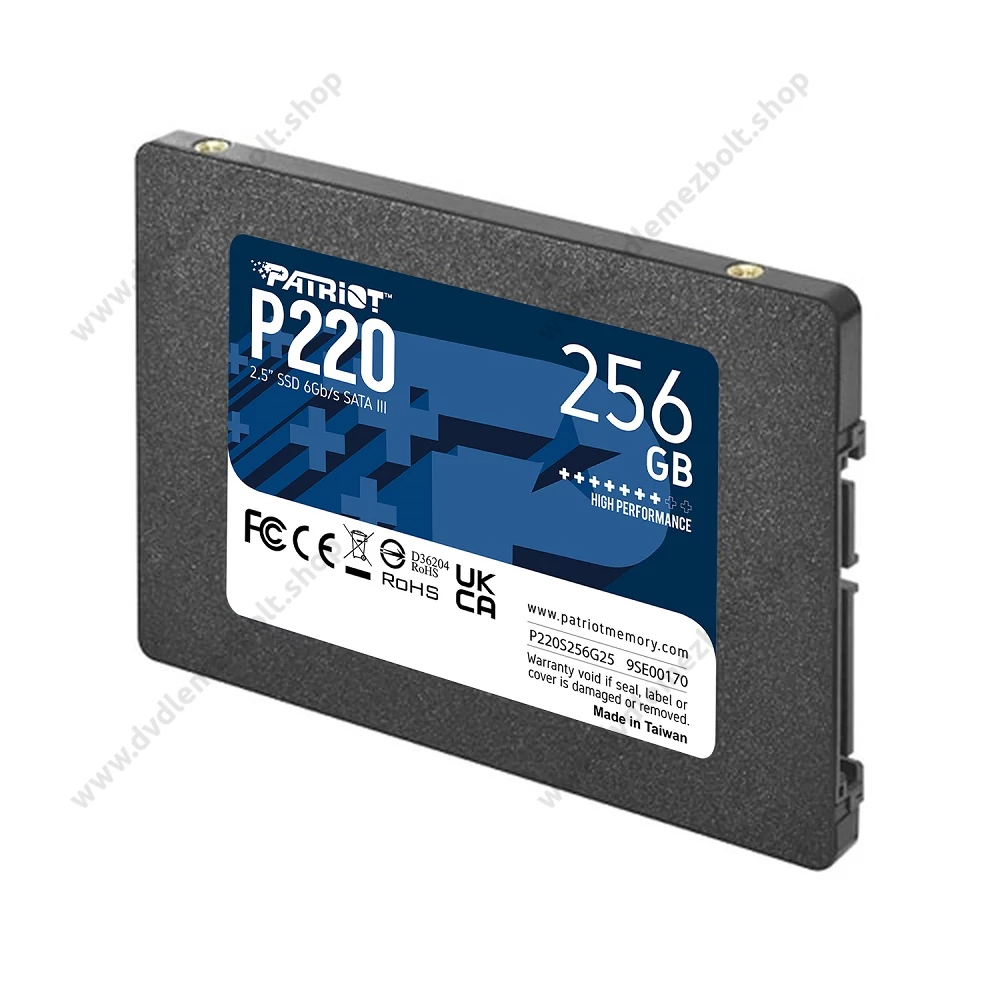 PATRIOT P220 2,5 COL MÉRETŰ SATA III 550/490 MB/s 7mm SSD MEGHAJTÓ 256GB
