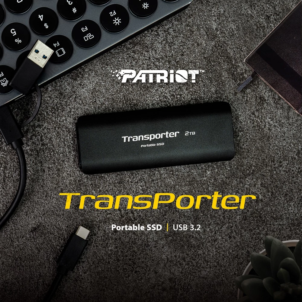 PATRIOT TRANSPORTER USB-C 3.2 GEN 2 KÜLSŐ SSD MEGHAJTÓ 1TB FEKETE