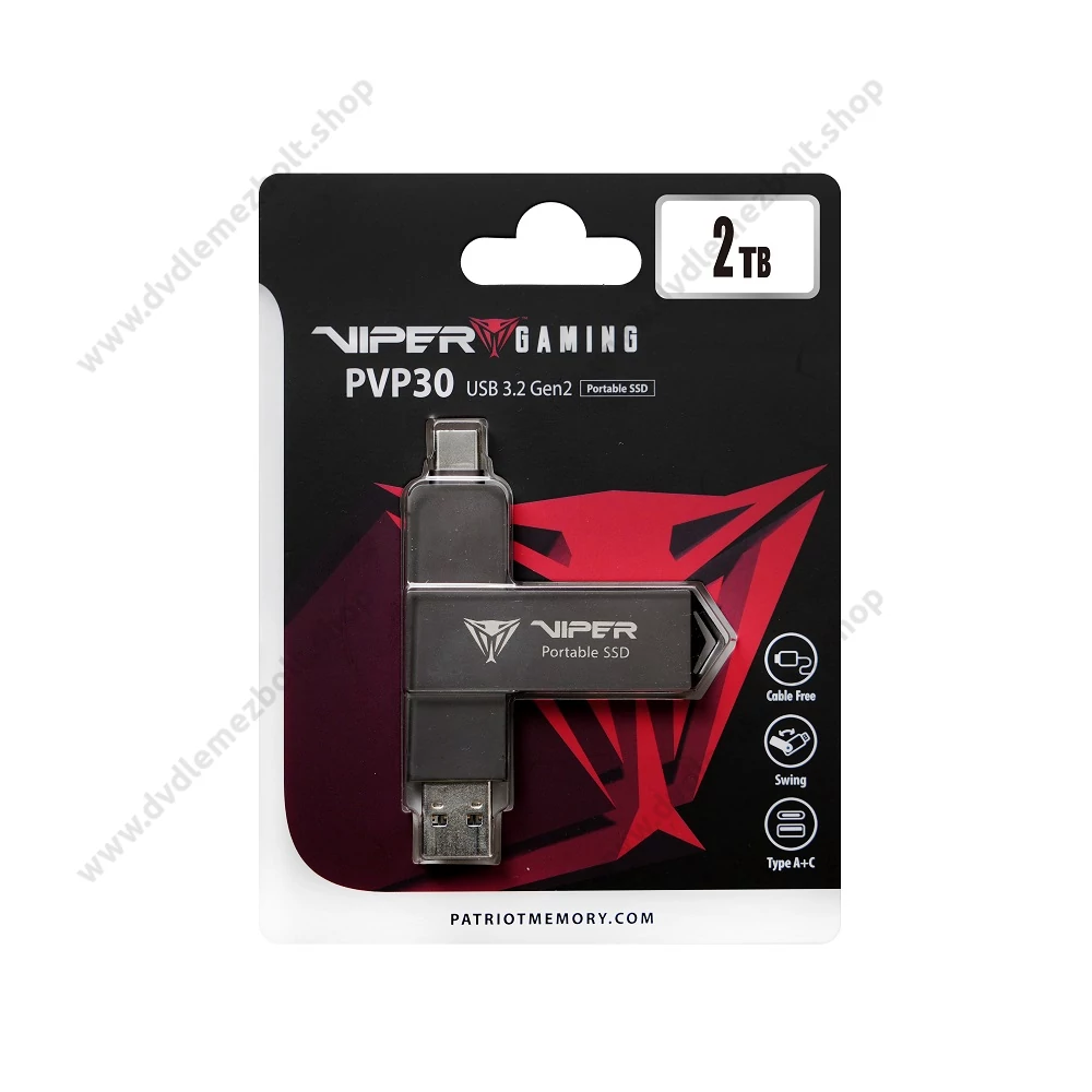 PATRIOT VIPER PVP30 USB 3.2 GEN 2 TYPE-A/TYPE-C KÜLSŐ SSD MEGHAJTÓ 2TB