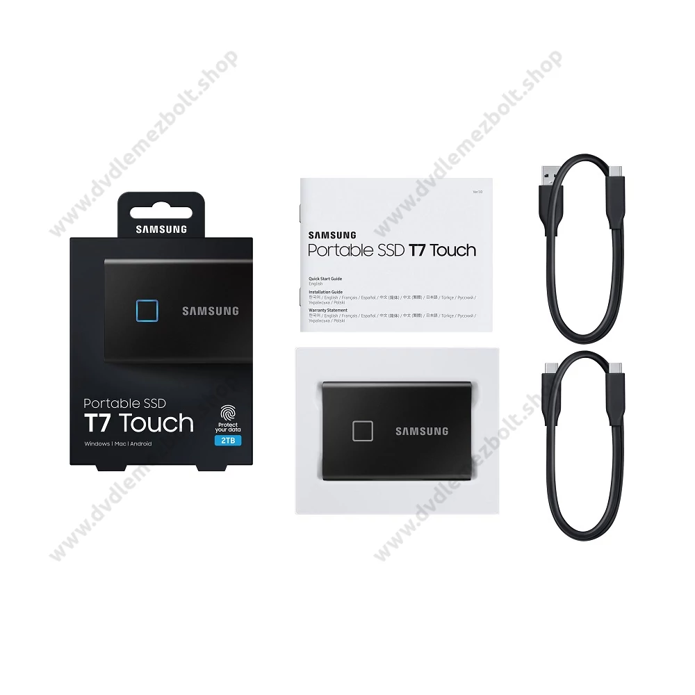 SAMSUNG T7 TOUCH USB 3.2 KÜLSŐ SSD MEGHAJTÓ 2TB FEKETE
