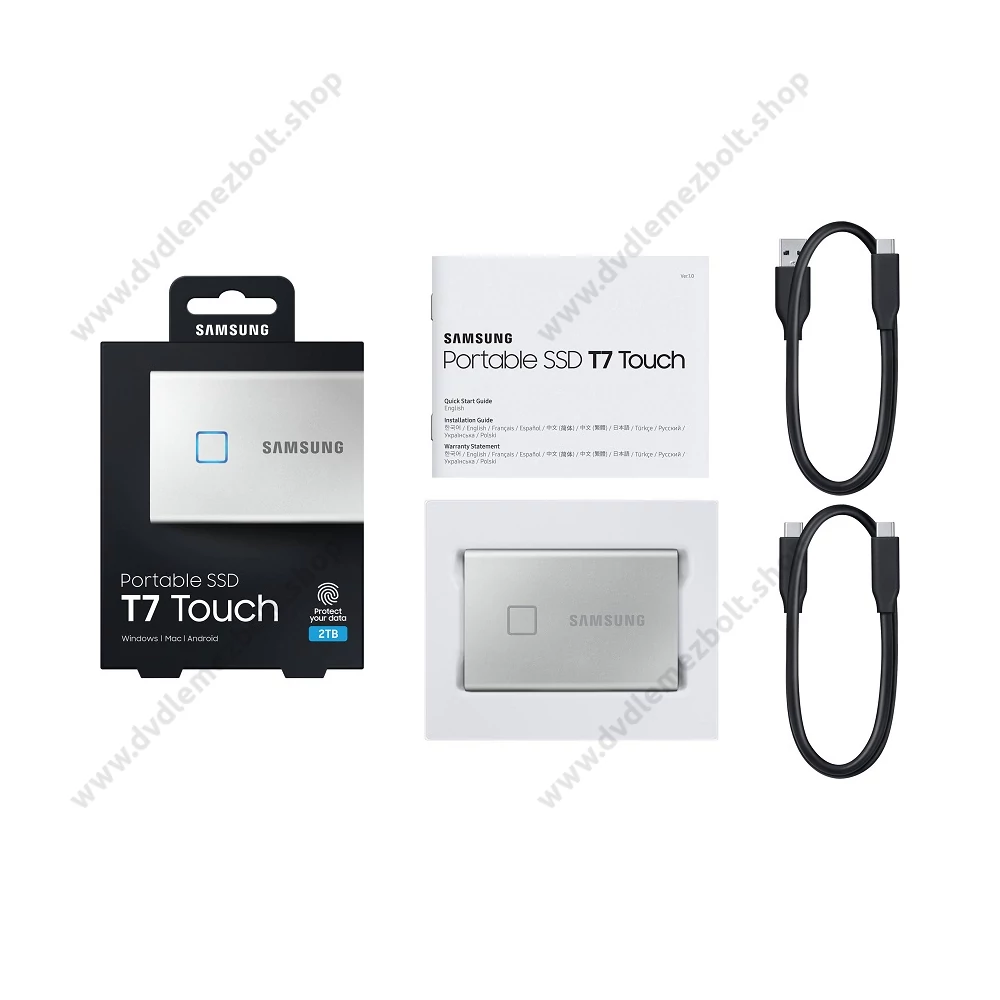 SAMSUNG T7 TOUCH USB 3.2 KÜLSŐ SSD MEGHAJTÓ 2TB EZÜST
