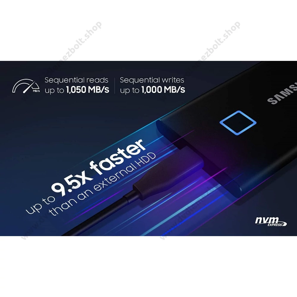 SAMSUNG T7 TOUCH USB 3.2 KÜLSŐ SSD MEGHAJTÓ 500GB EZÜST
