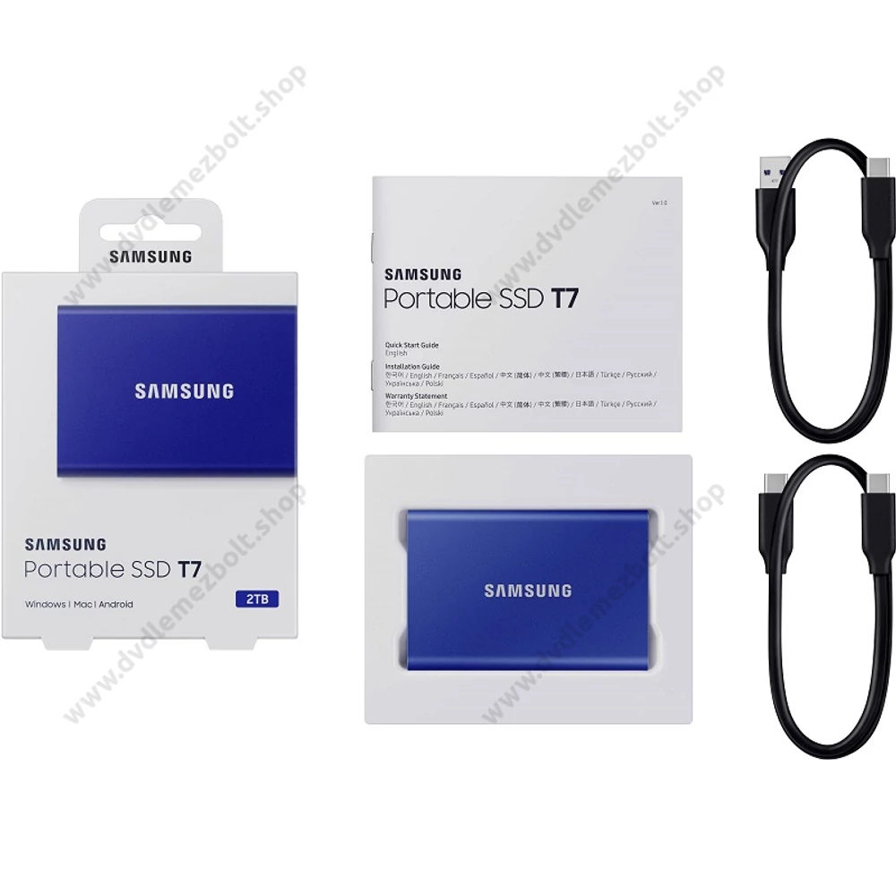 SAMSUNG T7 USB-C 3.2 GEN 2 KÜLSŐ SSD MEGHAJTÓ 2TB KÉK