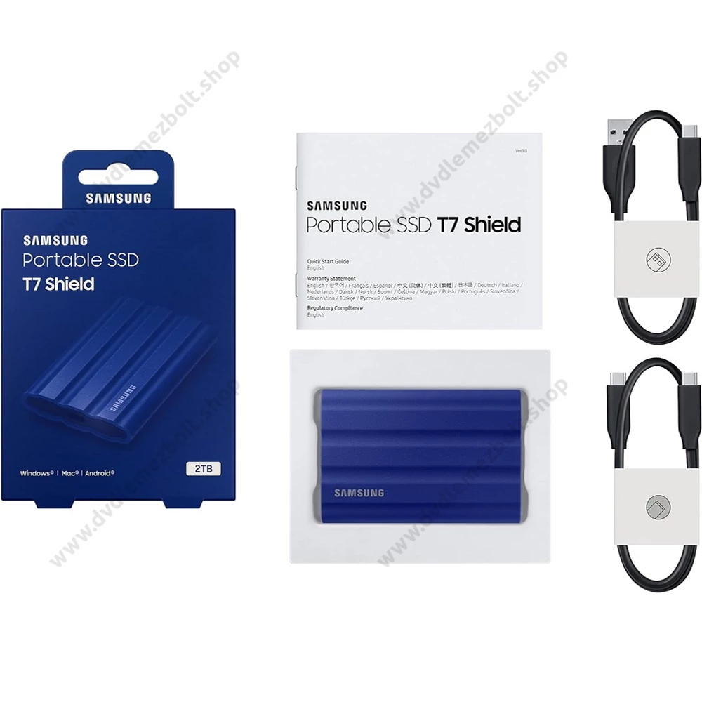 SAMSUNG T7 SHIELD USB-C 3.2 GEN 2 KÜLSŐ SSD MEGHAJTÓ 2TB KÉK