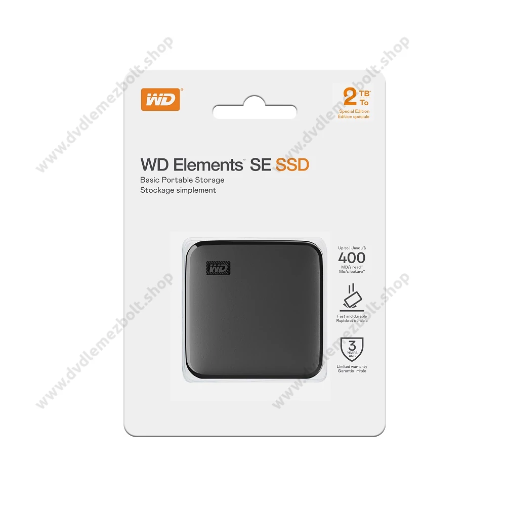 WESTERN DIGITAL ELEMENTS SE USB 3.2 GEN 1 KÜLSŐ SSD MEGHAJTÓ 2TB FEKETE