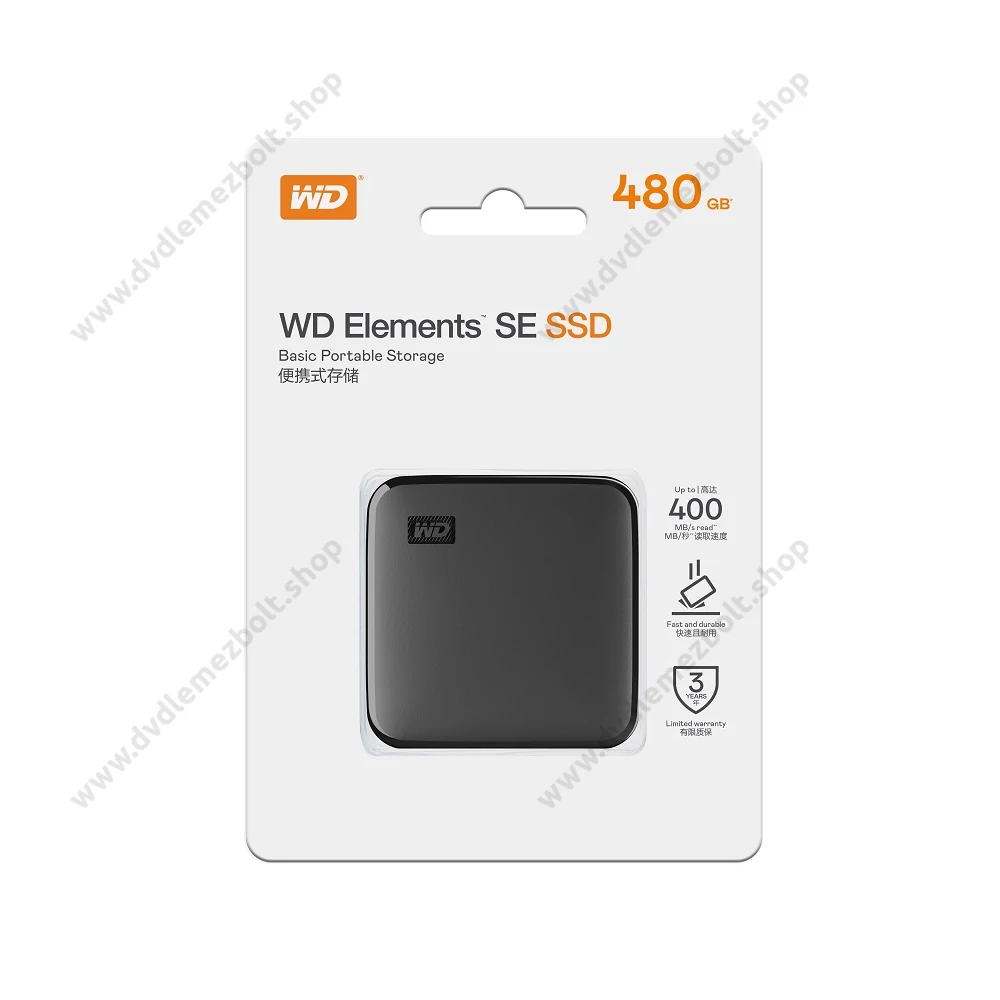 WESTERN DIGITAL ELEMENTS SE USB 3.2 GEN 1 KÜLSŐ SSD MEGHAJTÓ 480GB FEKETE