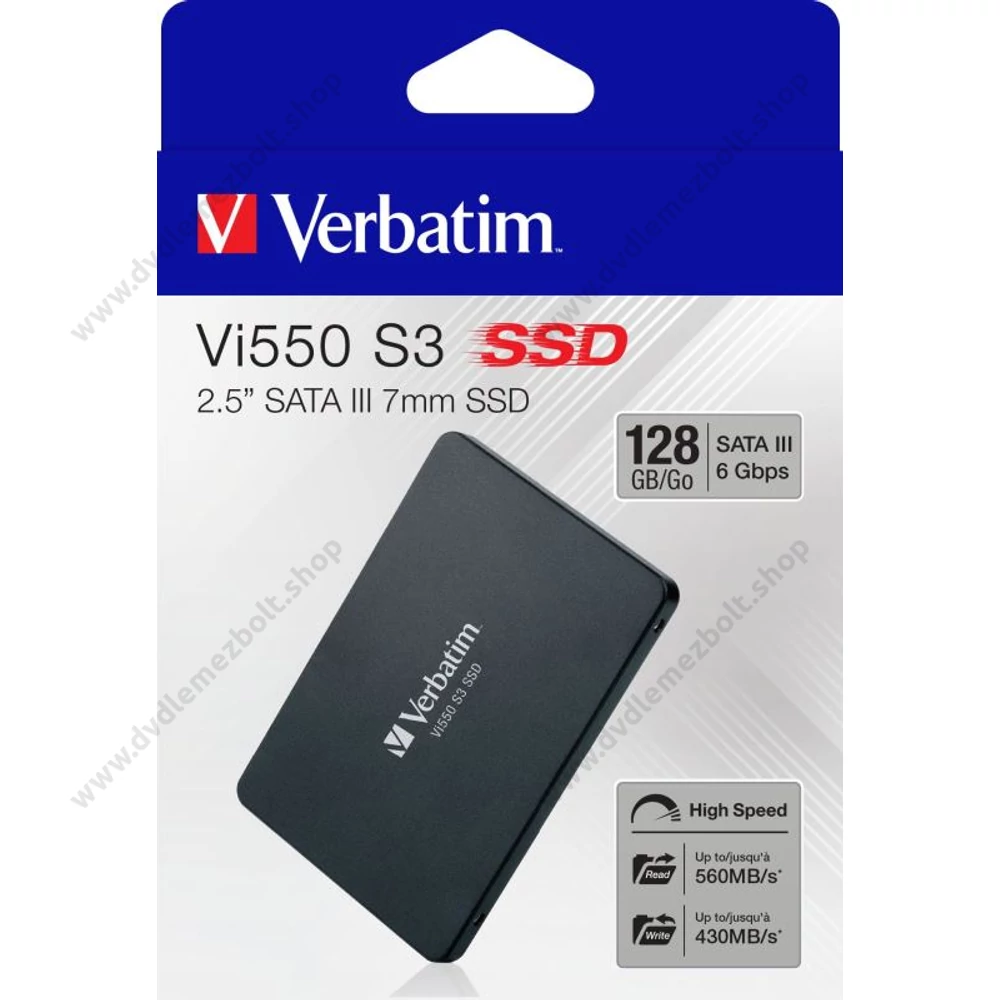 VERBATIM Vi550 S3 2,5 COL MÉRETÚ SATA III 560/430 MB/s 7mm SSD MEGHAJTÓ 128GB