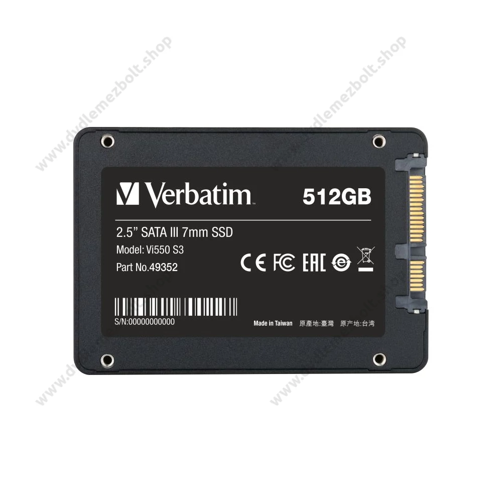 VERBATIM Vi550 S3 2,5 COL MÉRETÚ SATA III 560/535 MB/s 7mm SSD MEGHAJTÓ 512GB