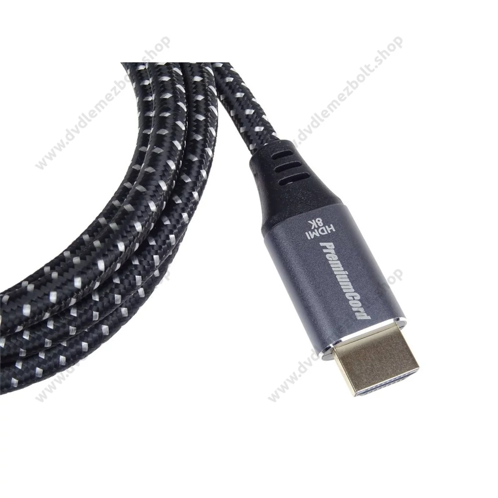 PREMIUMCORD ULTRA HDMI 2.1 HIGH SPEED + ETHERNET 8K@60Hz-4K@120Hz ARANYOZOTT HDMI KÁBEL 2m