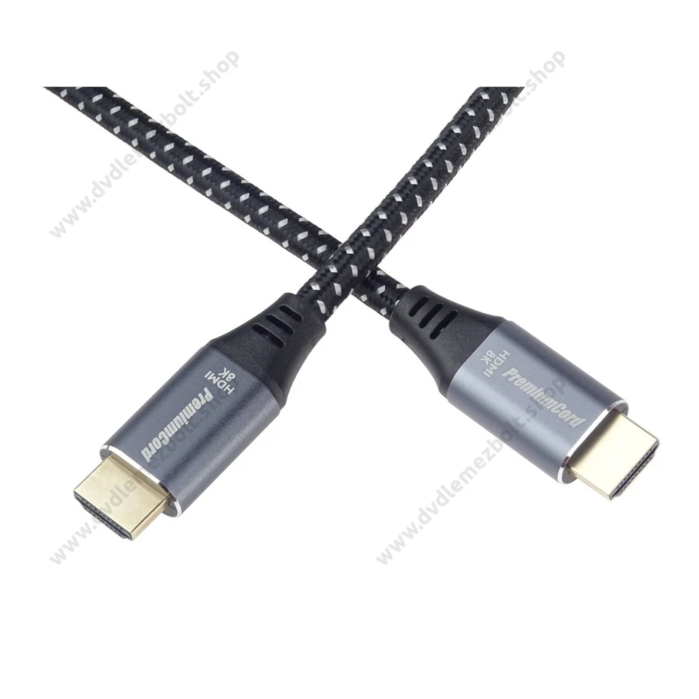 PREMIUMCORD ULTRA HDMI 2.1 HIGH SPEED + ETHERNET 8K@60Hz-4K@120Hz ARANYOZOTT HDMI KÁBEL 2m