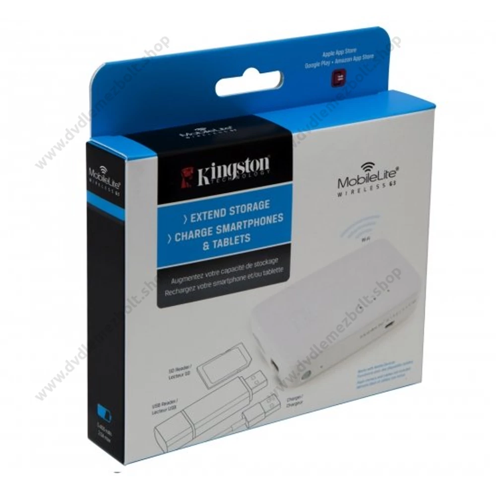 KINGSTON MOBILELITE G3 VEZETÉK NÉLKÜLI MEMÓRIAKÁRTYA OLVASÓ POWER BANK FUNKCIÓVAL