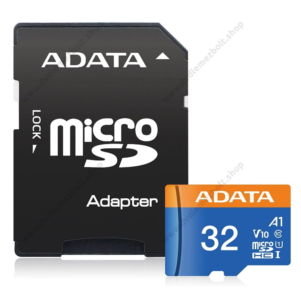 ADATA MICRO SDHC 32GB + ADAPTER CLASS 10 UHS-I U1 A1 V10 (100 MB/s OLVASÁSI SEBESSÉG)
