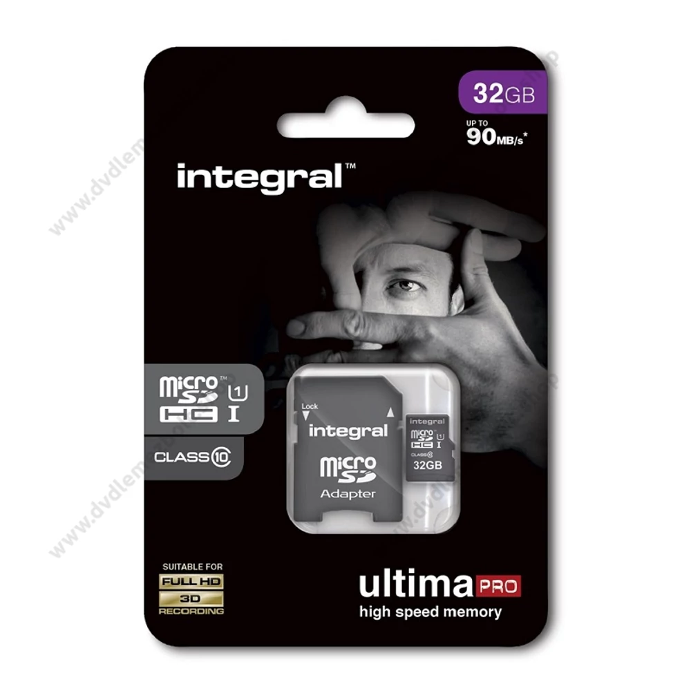 INTEGRAL ULTIMA PRO MICRO SDHC 32GB + ADAPTER CLASS 10 UHS-I U1 (90 MB/s OLVASÁSI SEBESSÉG)