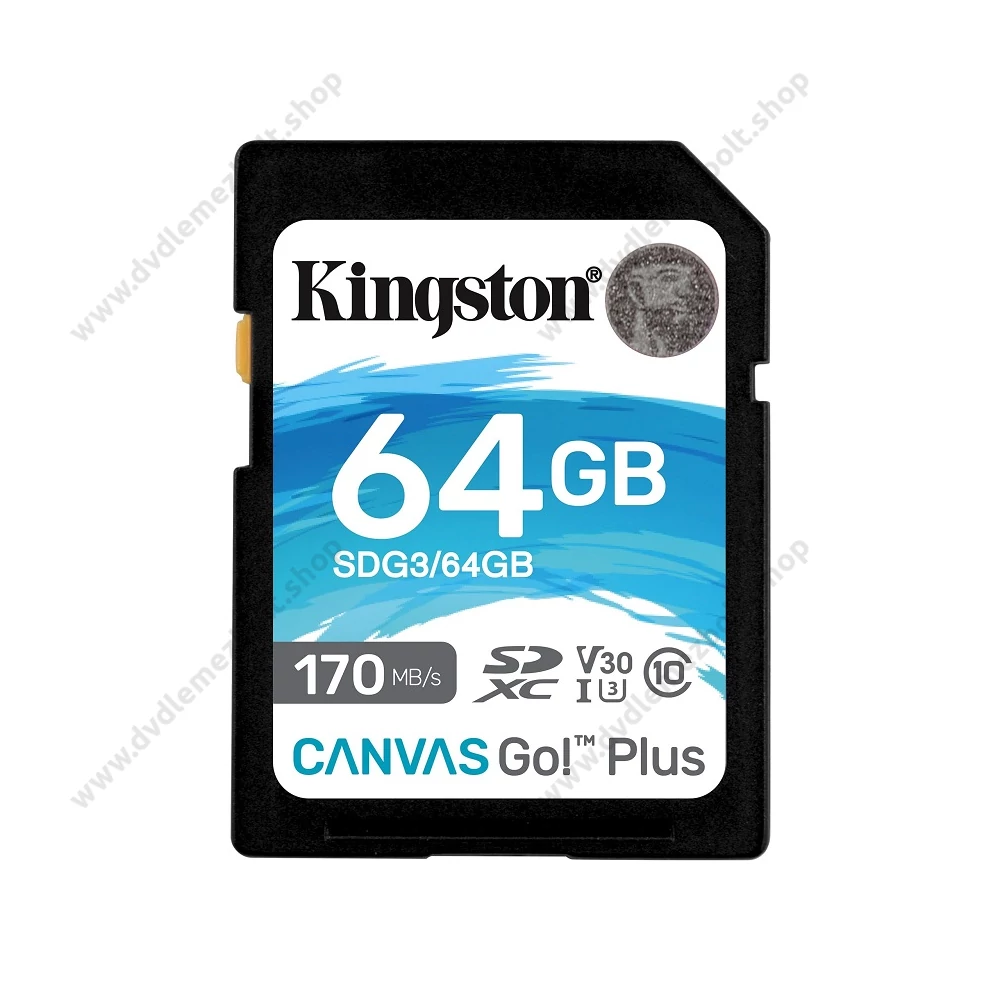 KINGSTON CANVAS GO PLUS SDXC 64GB CLASS 10 UHS-I U3 A2 V30 170/70 MB/s