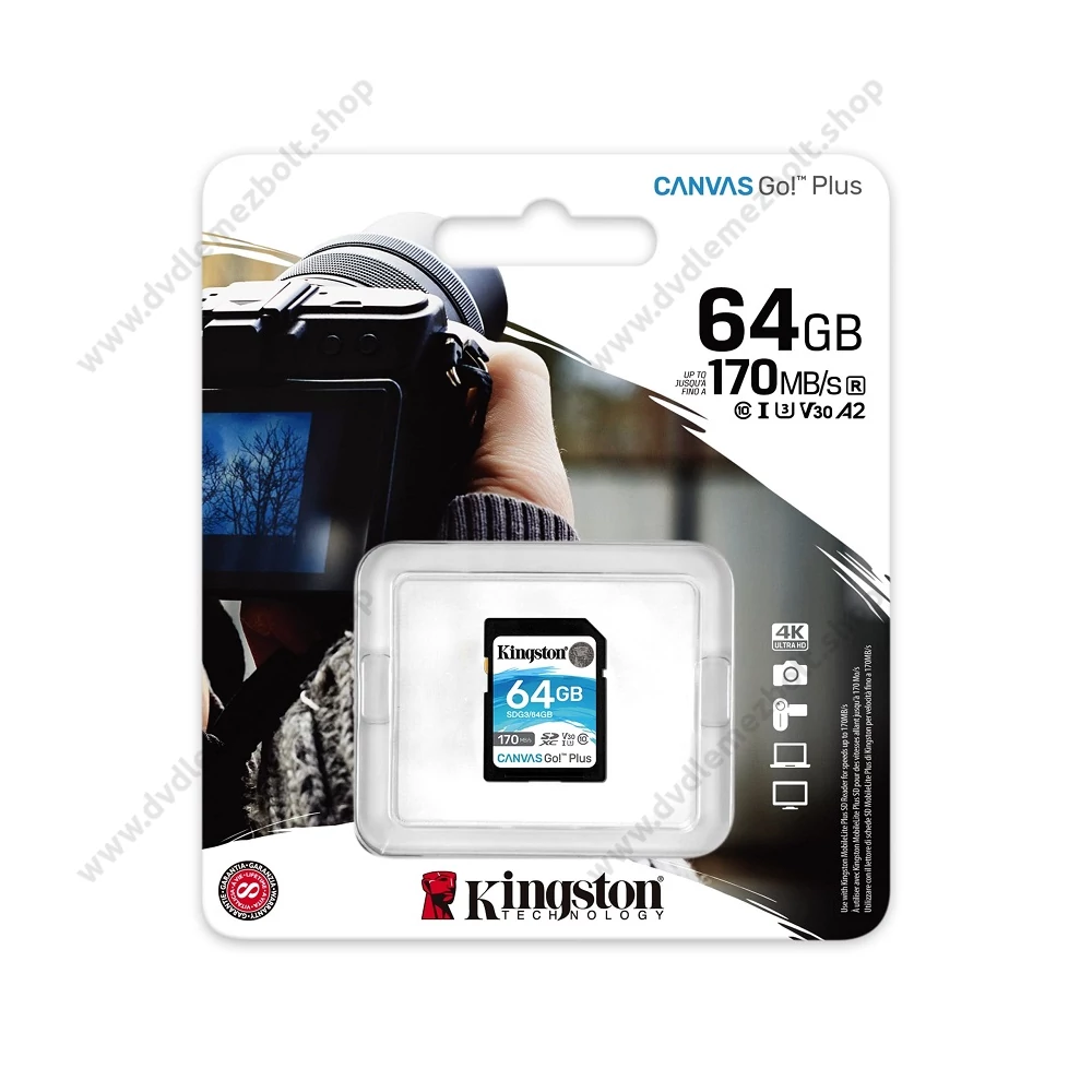 KINGSTON CANVAS GO PLUS SDXC 64GB CLASS 10 UHS-I U3 A2 V30 170/70 MB/s